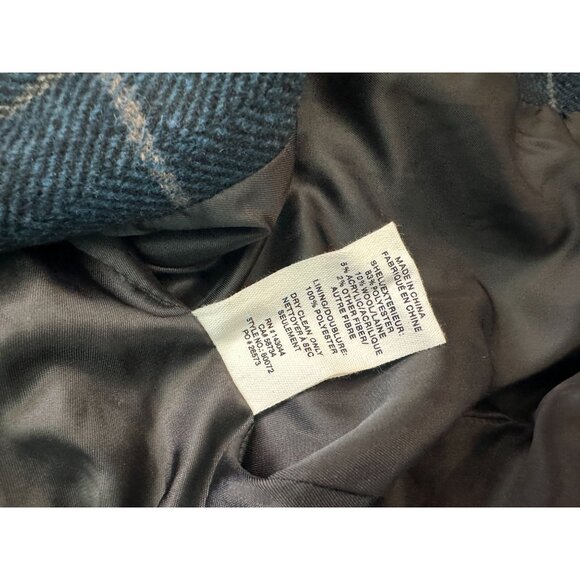 NEW Avec Les Filles Anthropologie Navy Blue Plaid Wool Blend Blazer Jacket XS - Picture 6 of 15